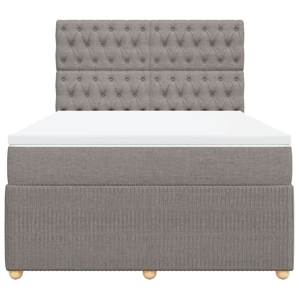 Boxspring met matras stof taupe 140x190 cm