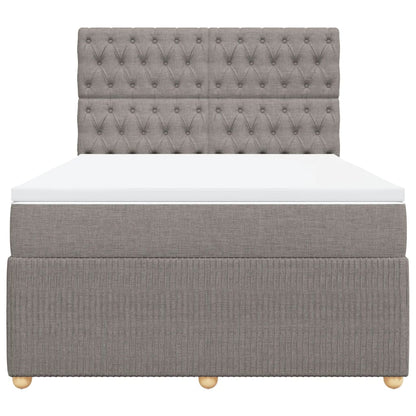 Boxspring met matras stof taupe 140x190 cm