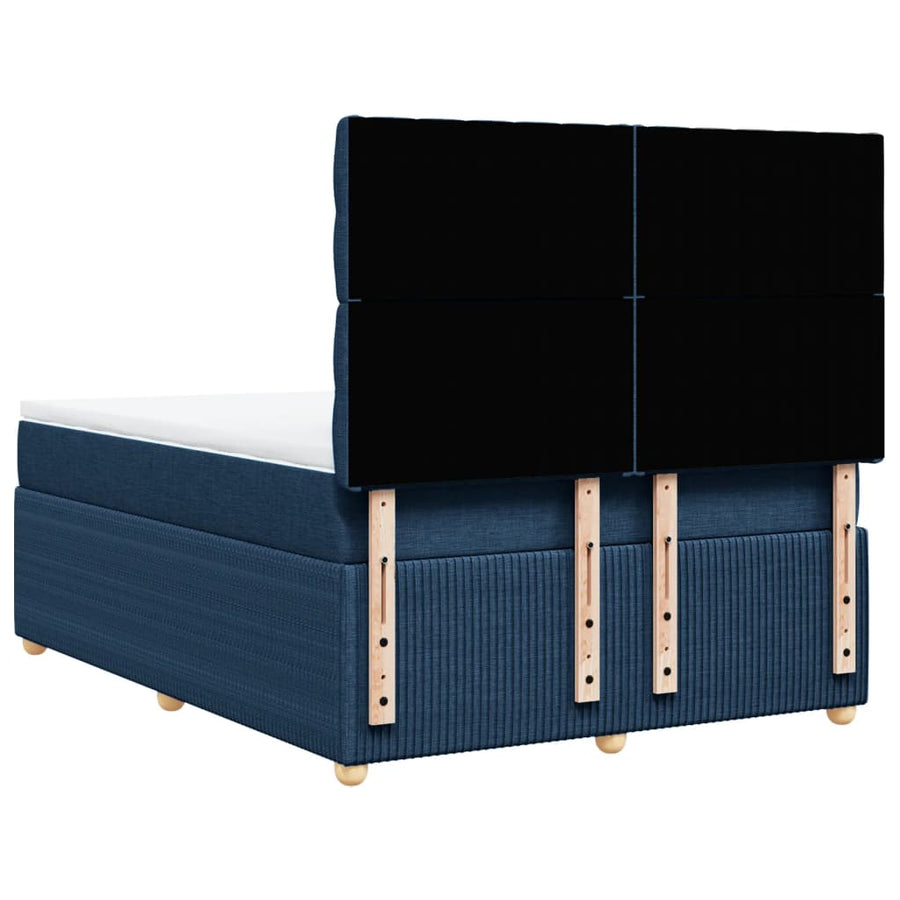 Boxspring met matras stof blauw 140x190 cm