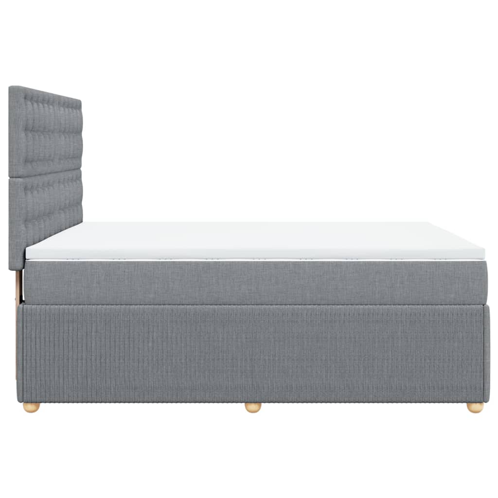 Boxspring met matras stof lichtgrijs 140x190 cm