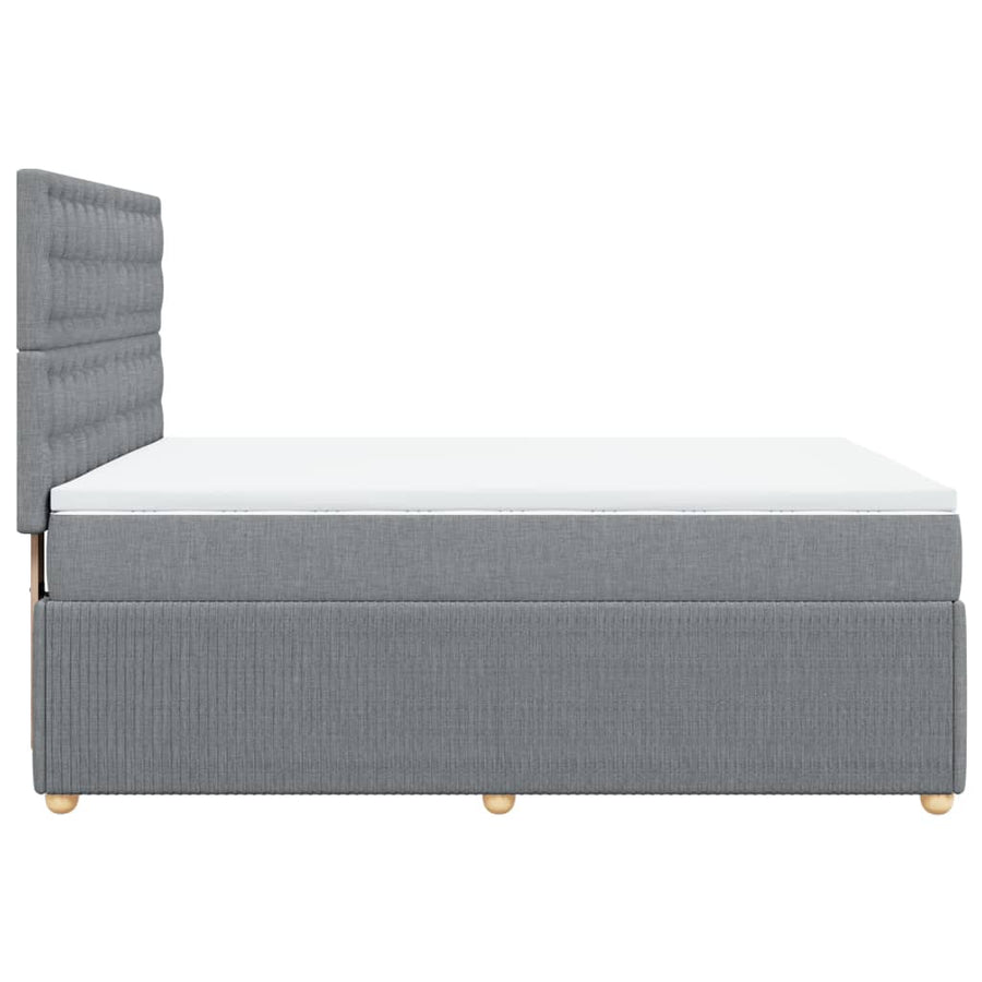 Boxspring met matras stof lichtgrijs 140x190 cm