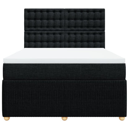 Boxspring met matras stof zwart 140x190 cm