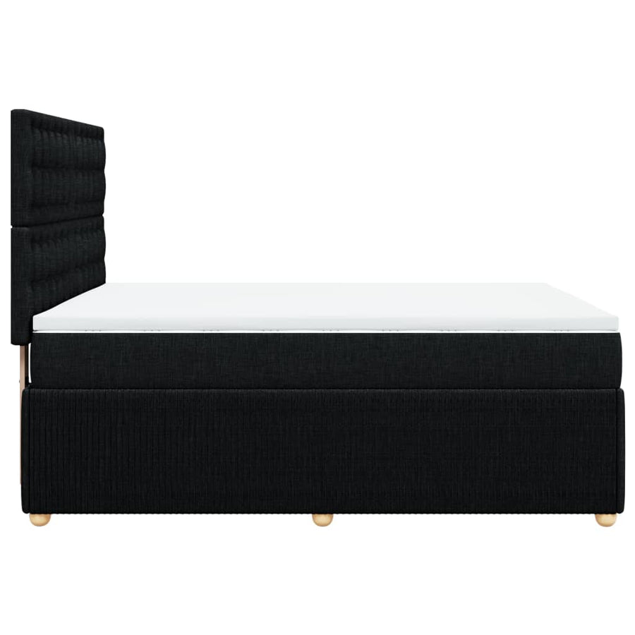 Boxspring met matras stof zwart 140x190 cm