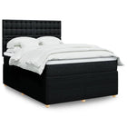 Box spring with fabric mattress black 140x190 cm