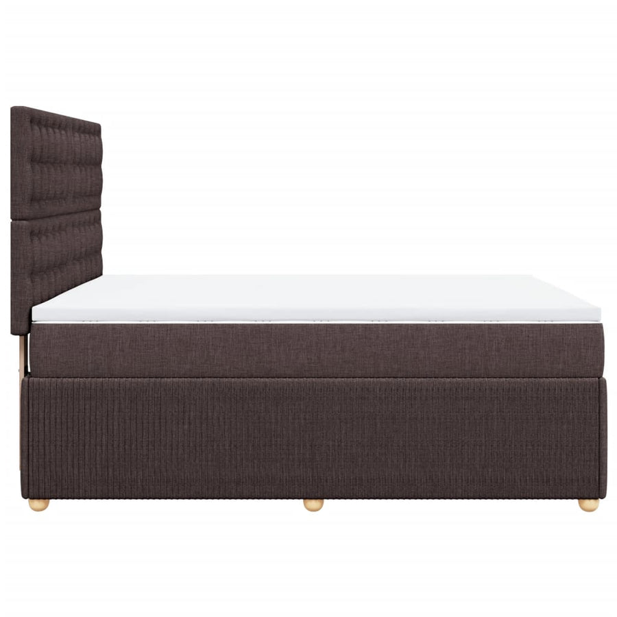 Boxspring met matras stof donkerbruin 140x190 cm