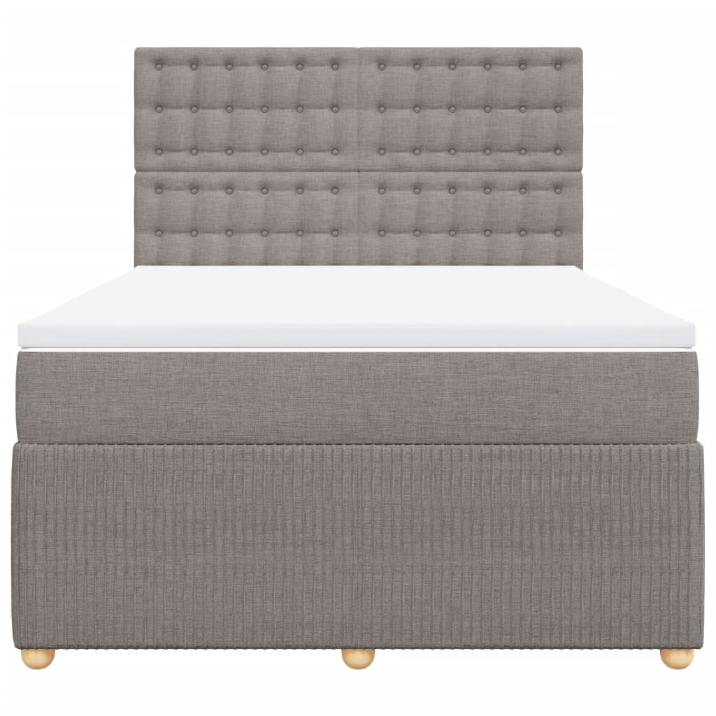 Boxspring met matras stof taupe 140x190 cm