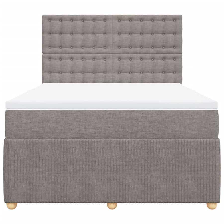 Boxspring met matras stof taupe 140x190 cm