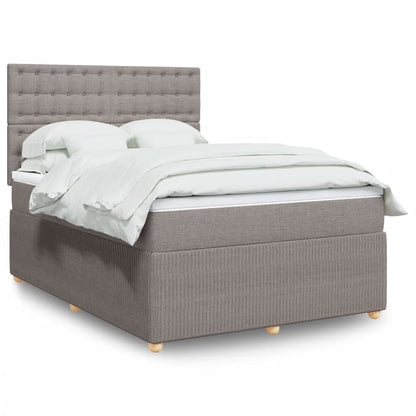 Boxspring met matras stof taupe 140x190 cm