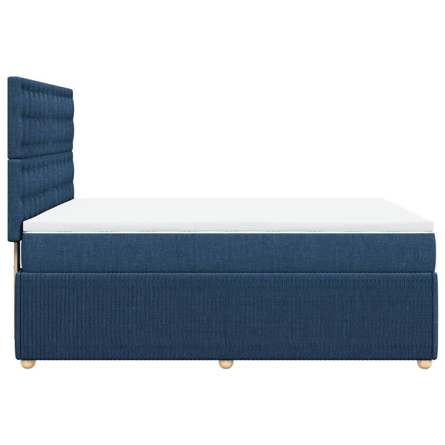 Boxspring met matras stof blauw 140x190 cm