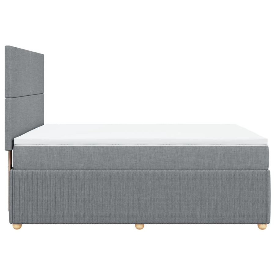 Boxspring met matras stof lichtgrijs 140x200 cm