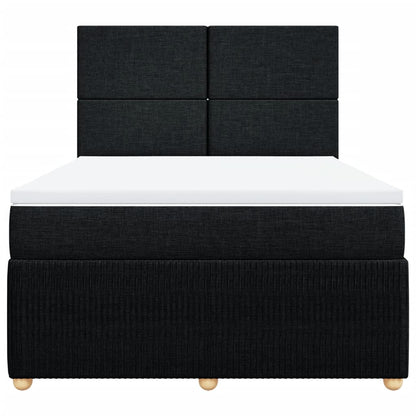 Boxspring met matras stof zwart 140x200 cm