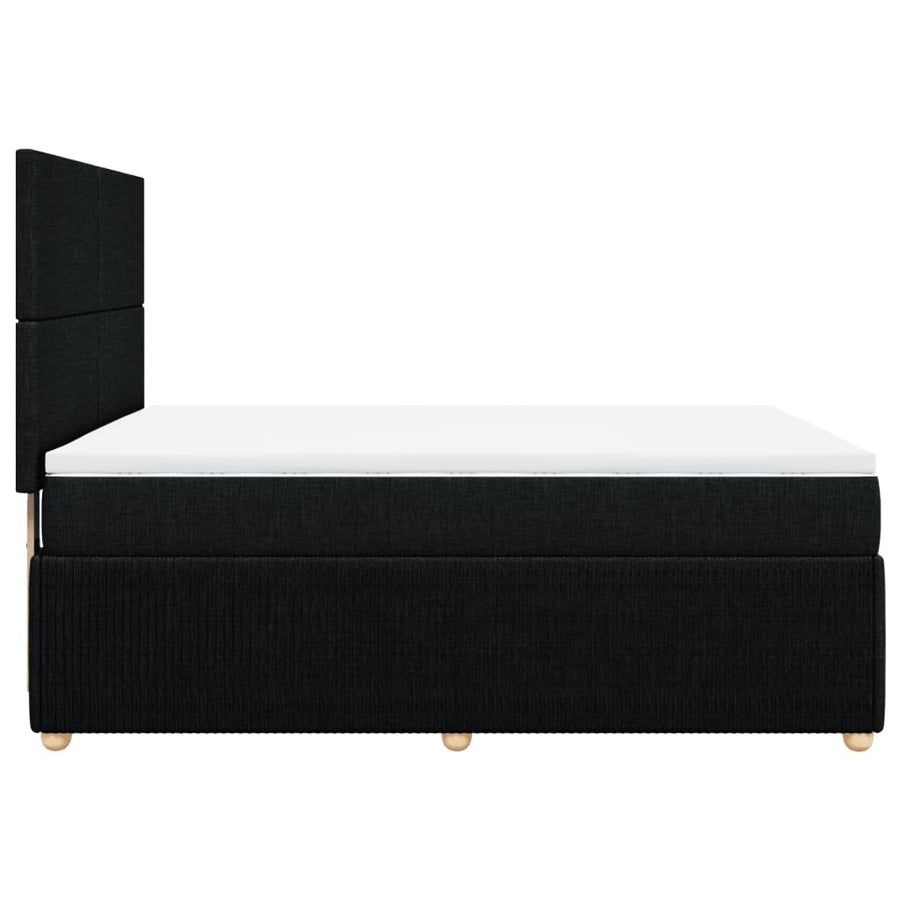 Boxspring met matras stof zwart 140x200 cm