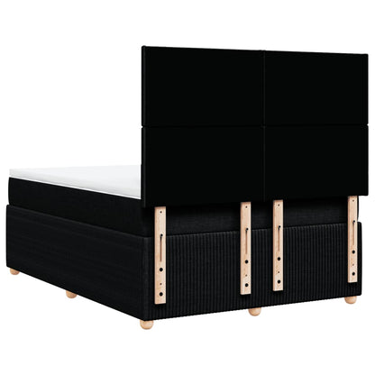 Boxspring met matras stof zwart 140x200 cm