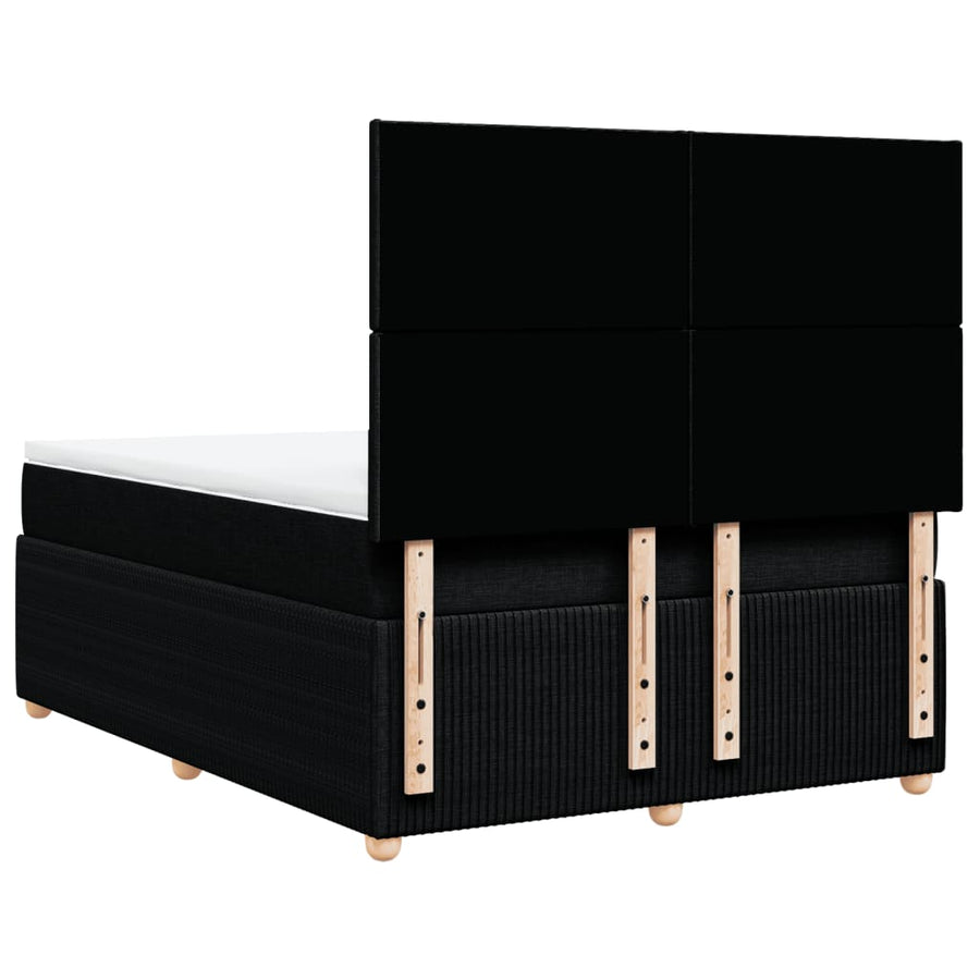 Boxspring met matras stof zwart 140x200 cm