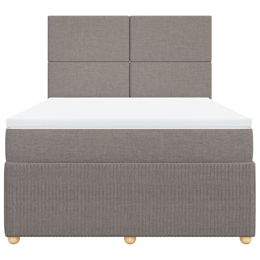 Boxspring met matras stof taupe 140x200 cm