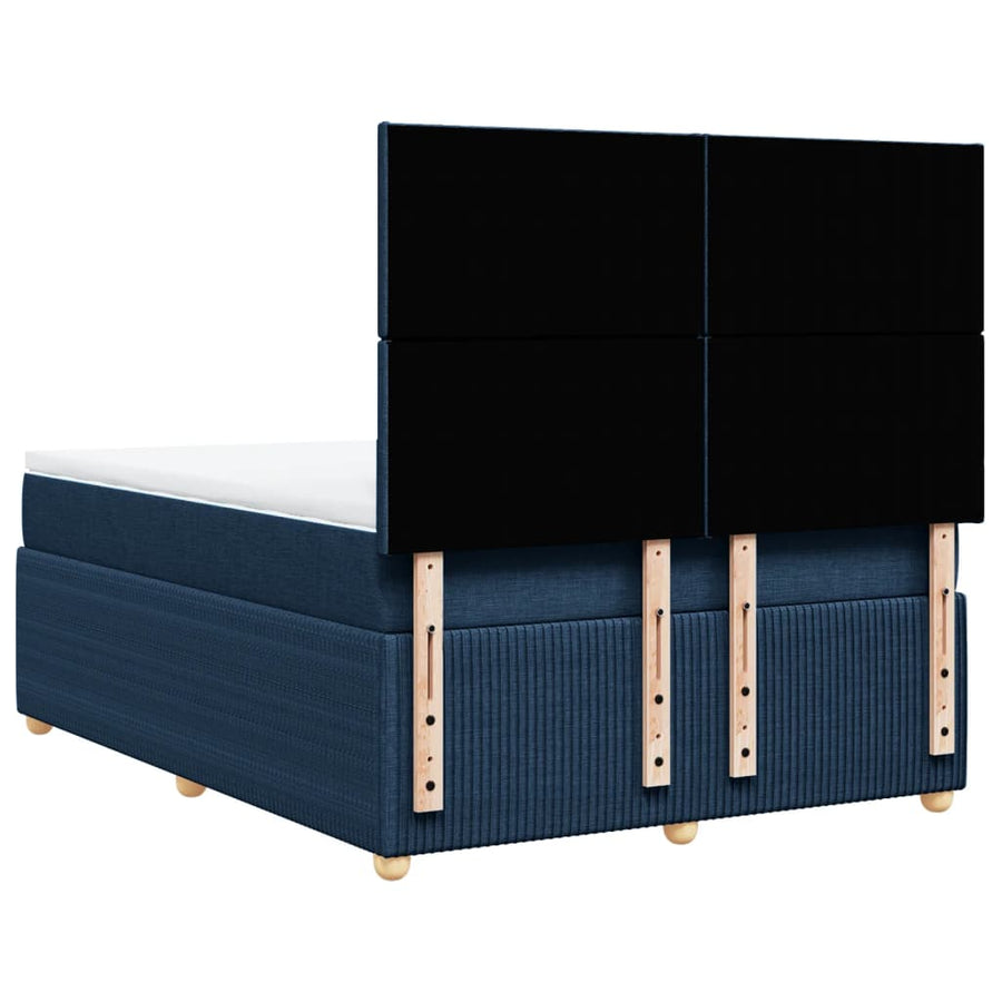 Boxspring met matras stof blauw 140x200 cm