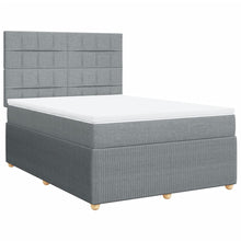 Boxspring met matras stof lichtgrijs 140x200 cm
