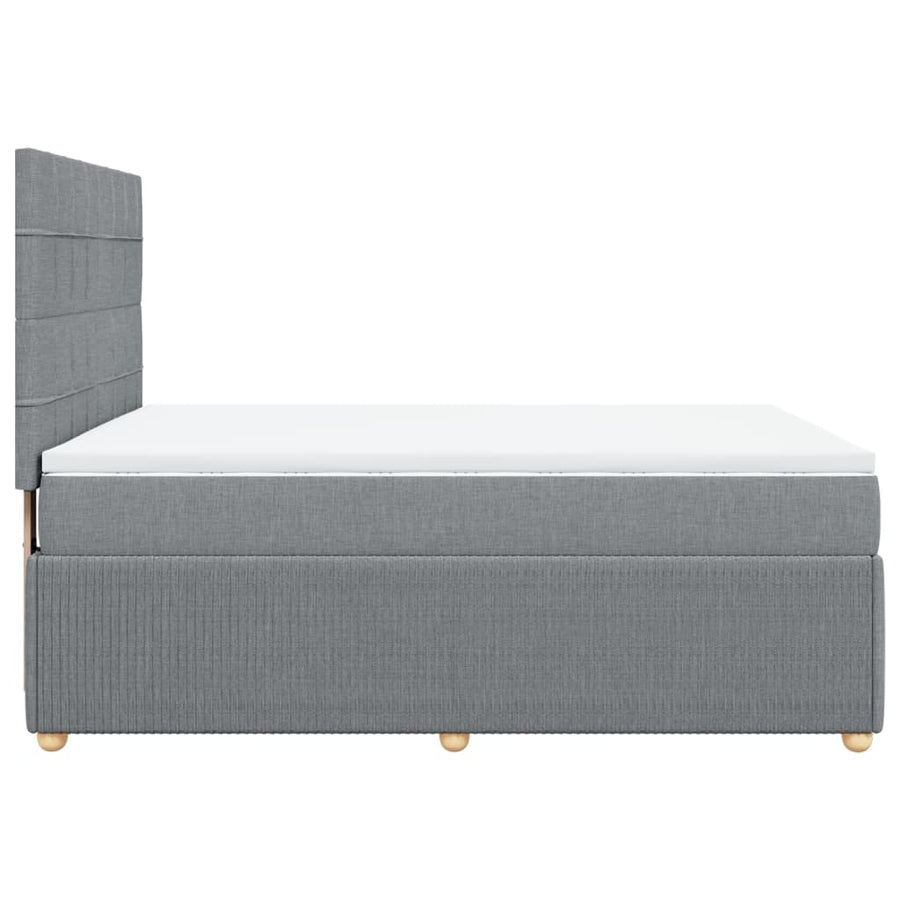 Boxspring met matras stof lichtgrijs 140x200 cm