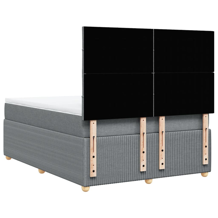 Boxspring met matras stof lichtgrijs 140x200 cm