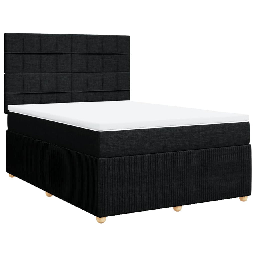 Boxspring met matras stof zwart 140x200 cm