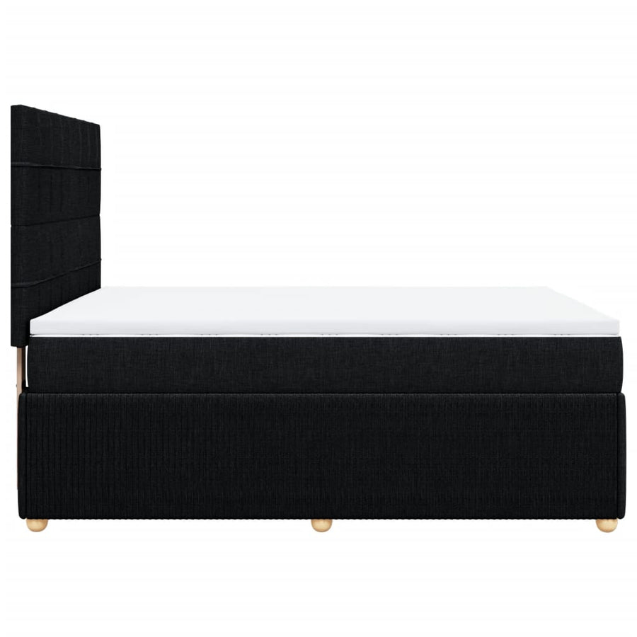 Boxspring met matras stof zwart 140x200 cm