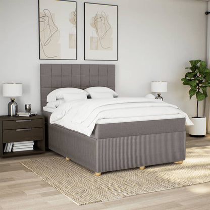 Boxspring met matras stof taupe 140x200 cm