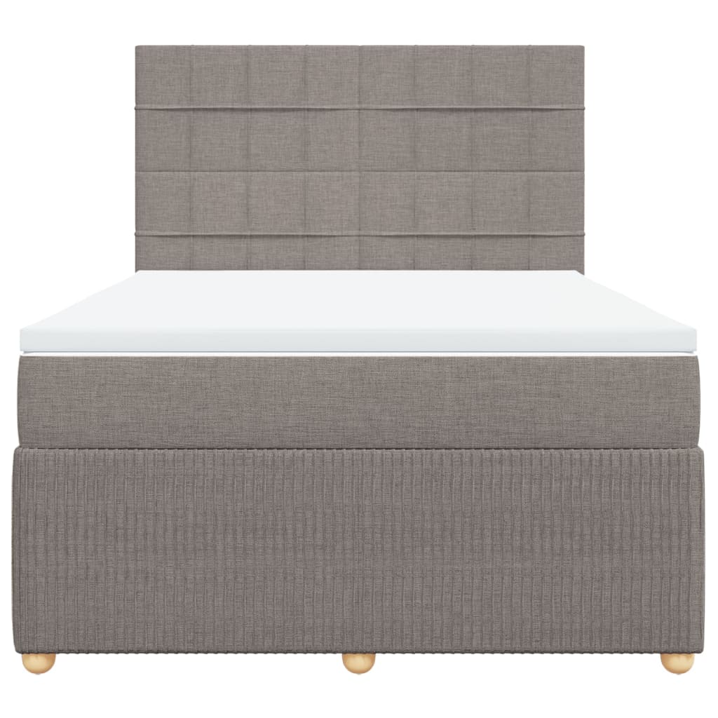 Boxspring met matras stof taupe 140x200 cm