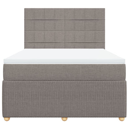 Boxspring met matras stof taupe 140x200 cm