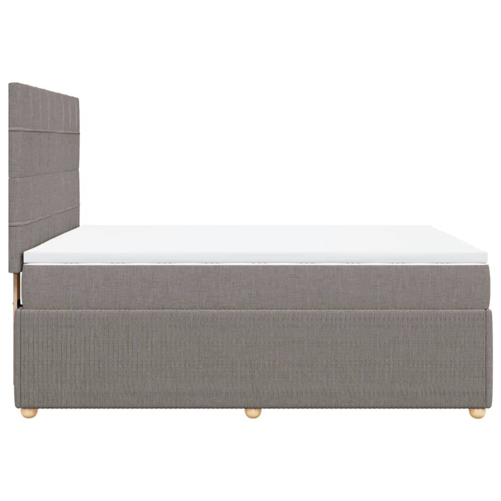 Boxspring met matras stof taupe 140x200 cm
