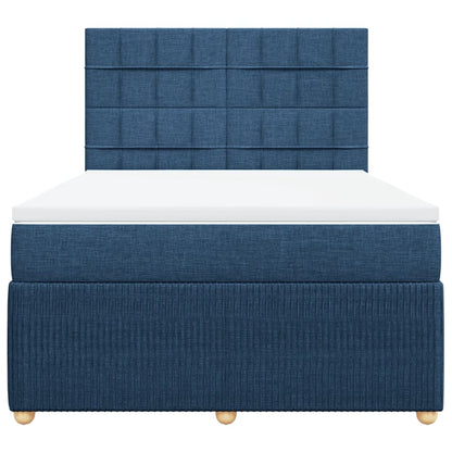 Boxspring met matras stof blauw 140x200 cm