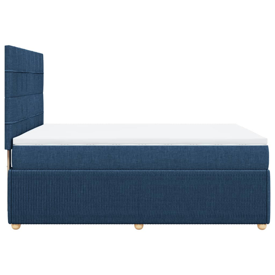 Boxspring met matras stof blauw 140x200 cm