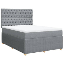 Boxspring met matras stof lichtgrijs 140x200 cm