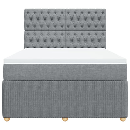 Boxspring met matras stof lichtgrijs 140x200 cm