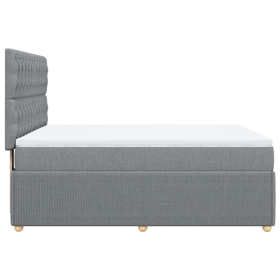 Boxspring met matras stof lichtgrijs 140x200 cm