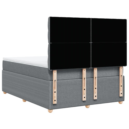 Boxspring met matras stof lichtgrijs 140x200 cm