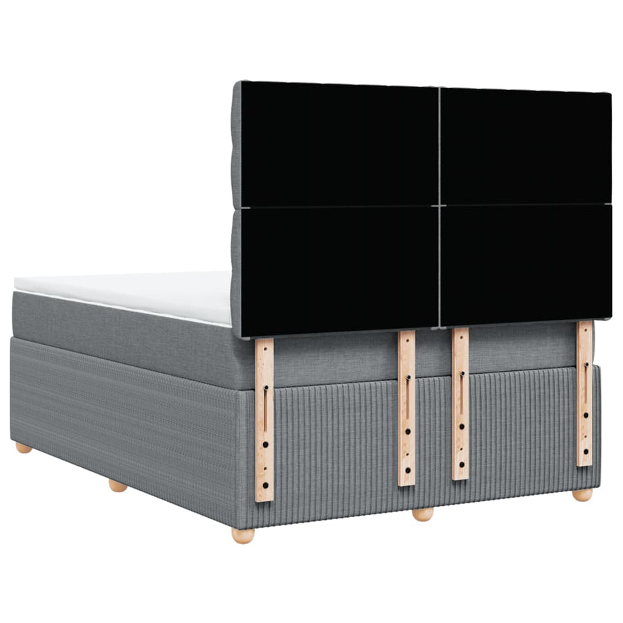 Boxspring met matras stof lichtgrijs 140x200 cm