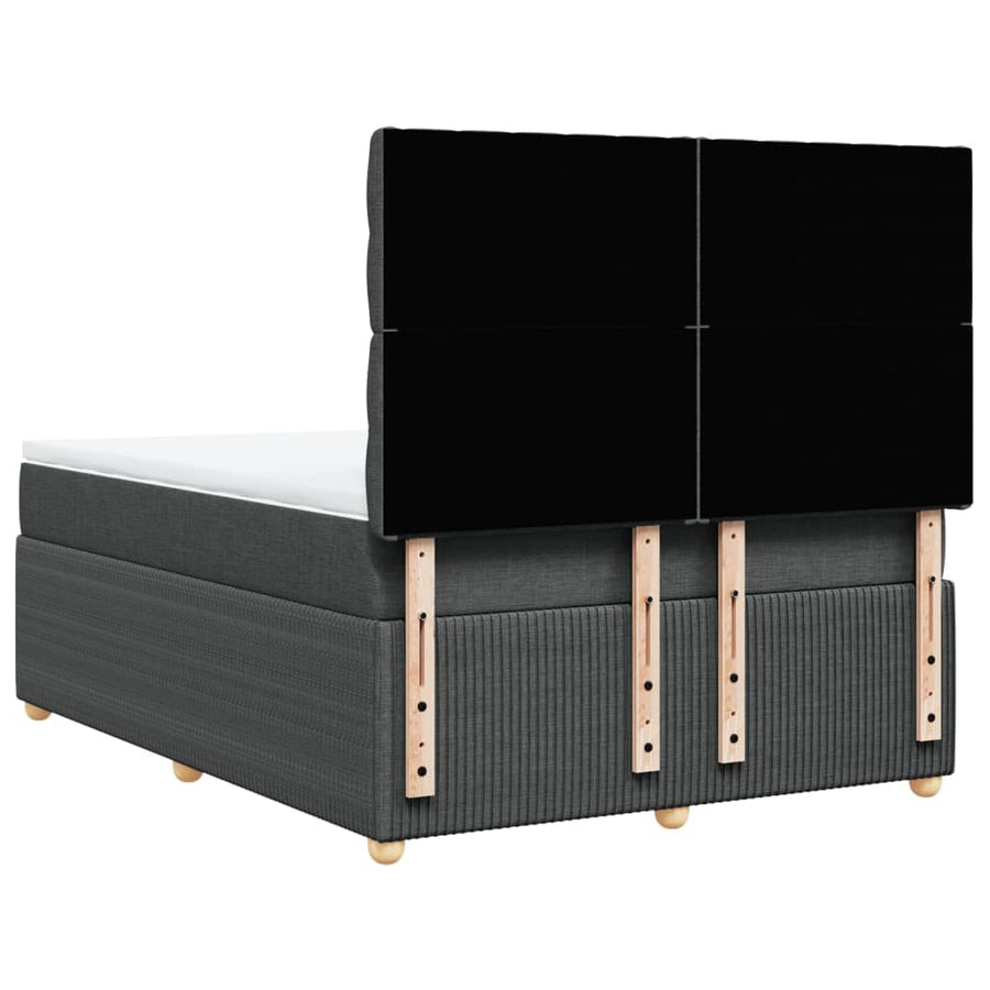 Boxspring met matras stof donkergrijs 140x200 cm