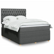 Boxspring 140x200 cm donkergrijs met matras