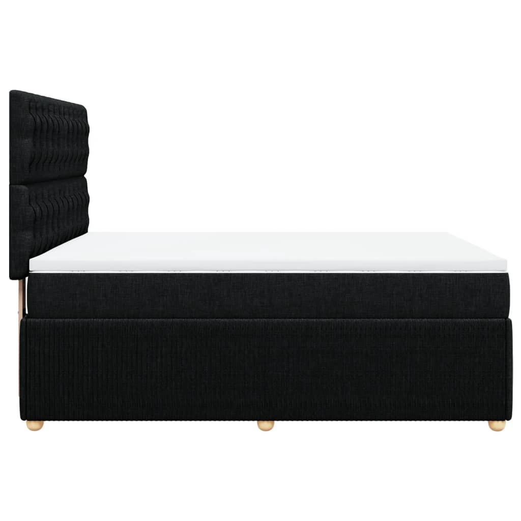 Boxspring met matras stof zwart 140x200 cm