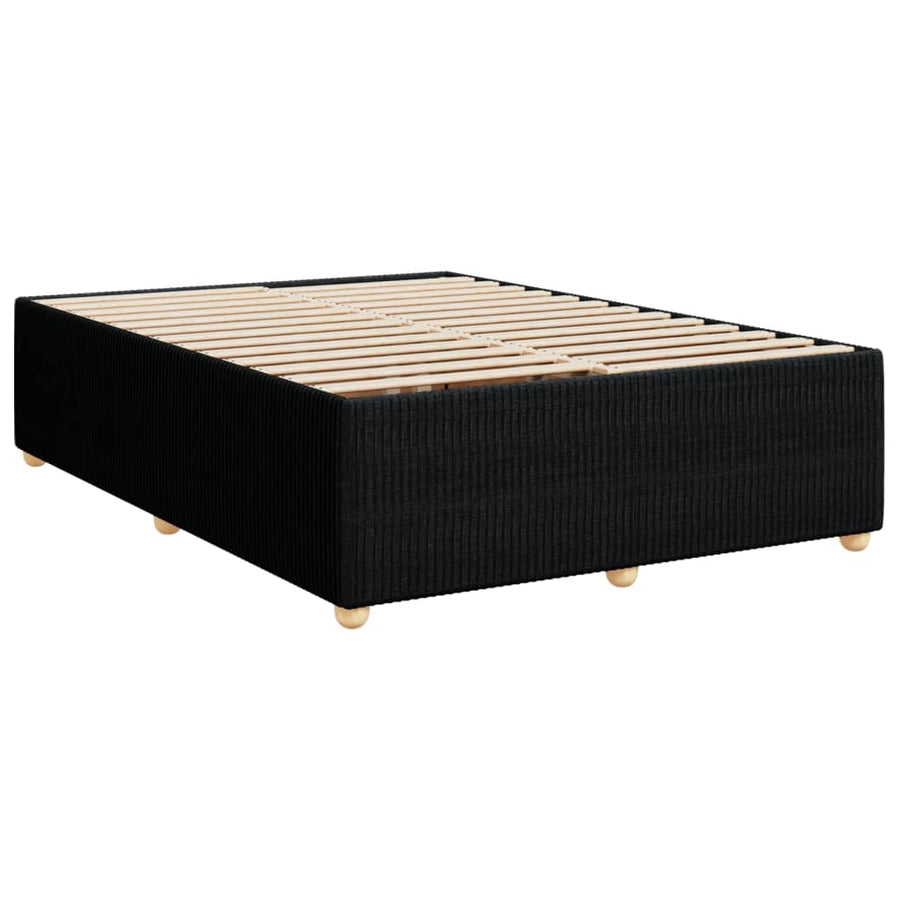 Boxspring met matras stof zwart 140x200 cm