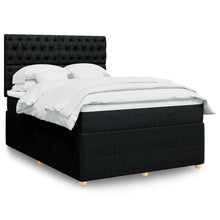 Boxspring met matras stof zwart 140x200 cm