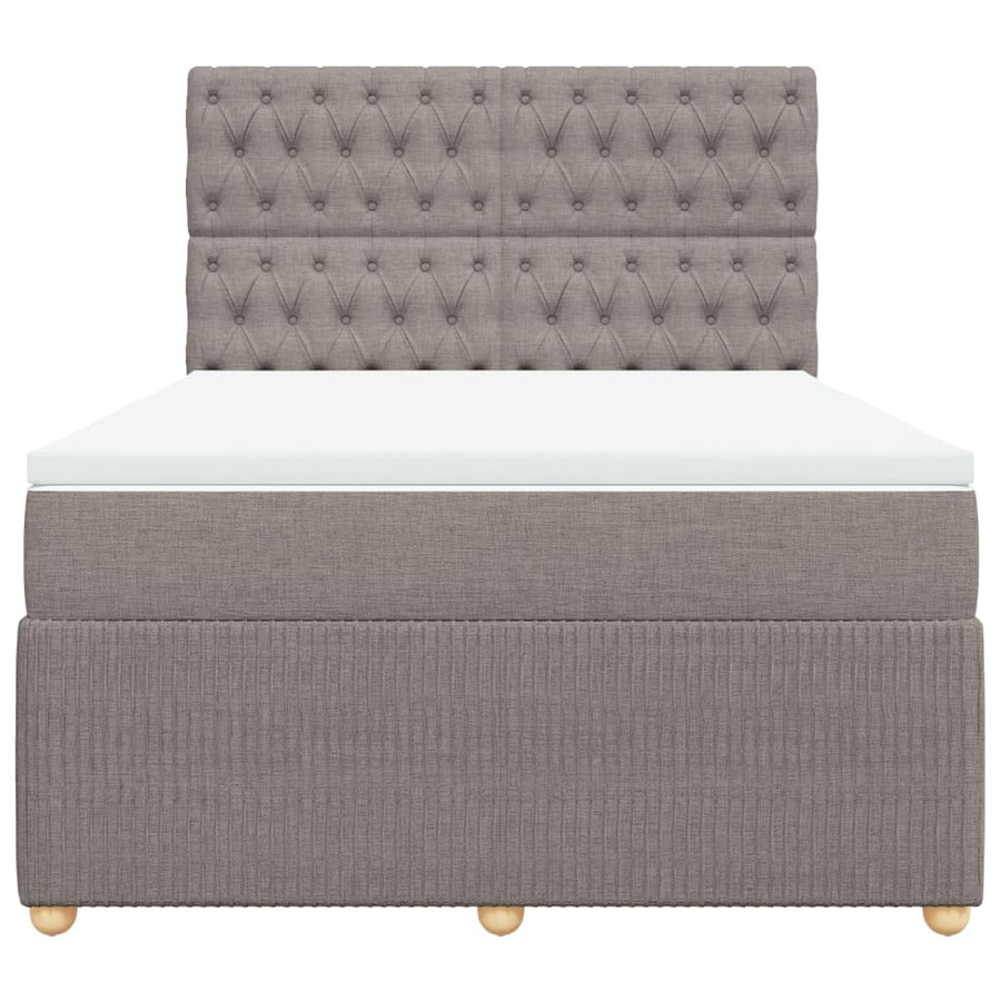Boxspring met matras stof taupe 140x200 cm