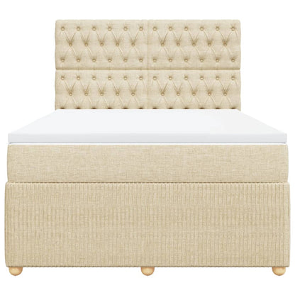 Boxspring met matras stof crèmekleurig 140x200 cm