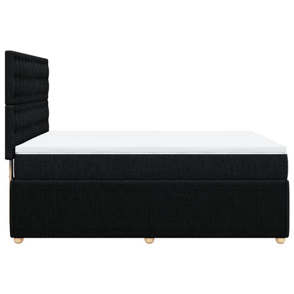 Boxspring met matras stof zwart 140x200 cm