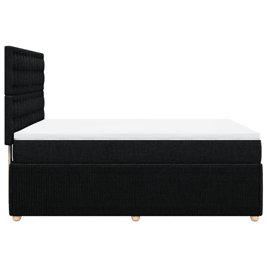 Boxspring met matras stof zwart 140x200 cm