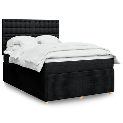 Boxspring met matras stof zwart 140x200 cm