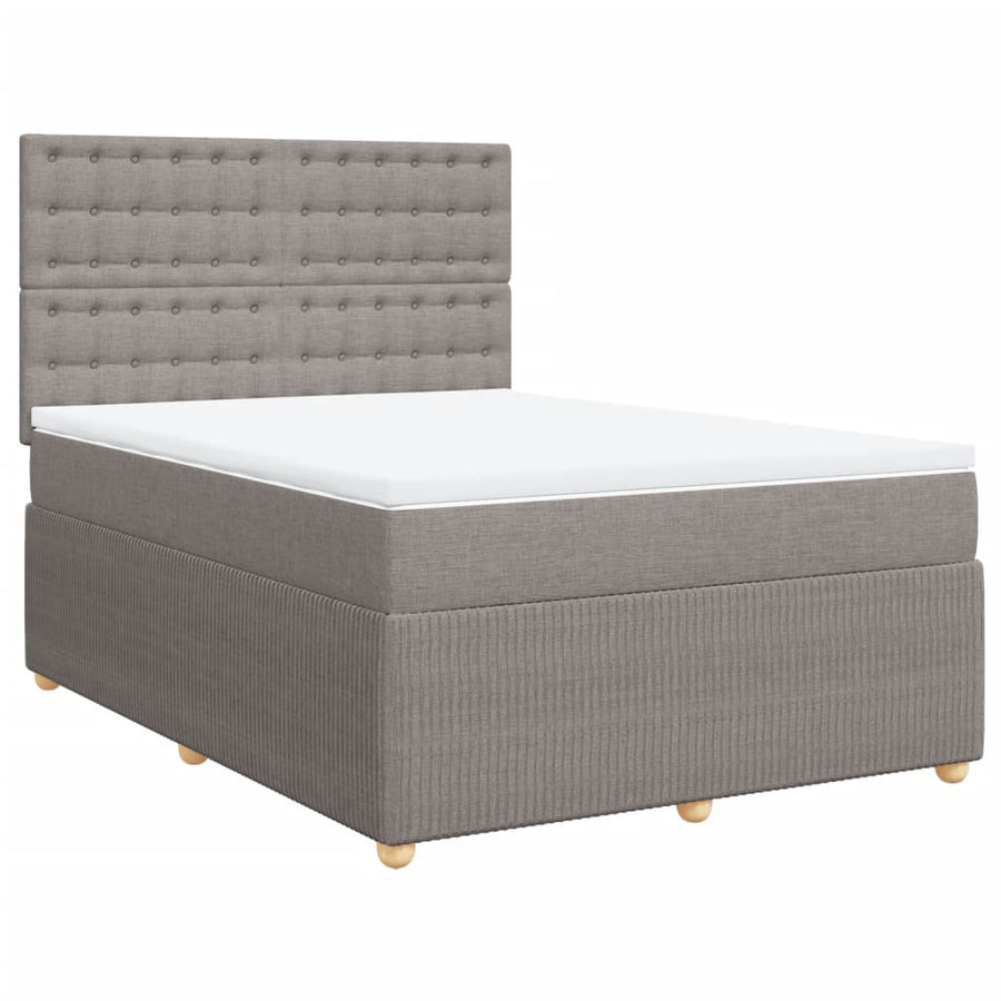 Boxspring met matras stof taupe 140x200 cm