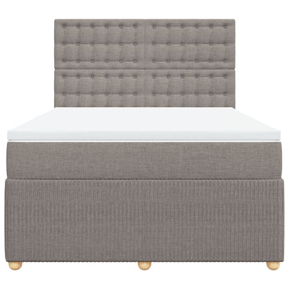 Boxspring met matras stof taupe 140x200 cm