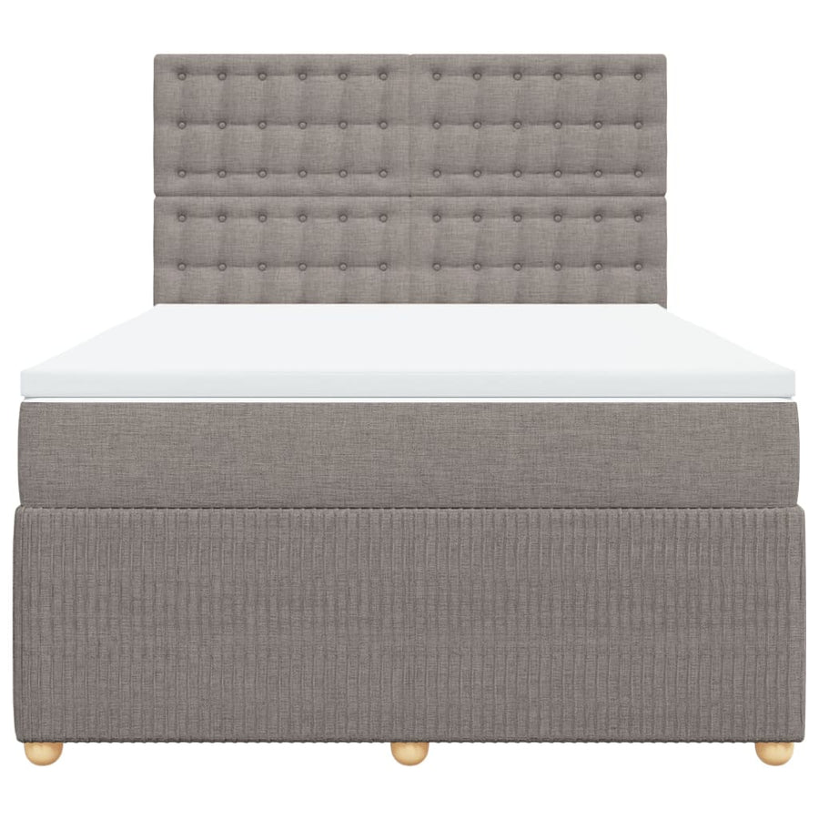 Boxspring met matras stof taupe 140x200 cm