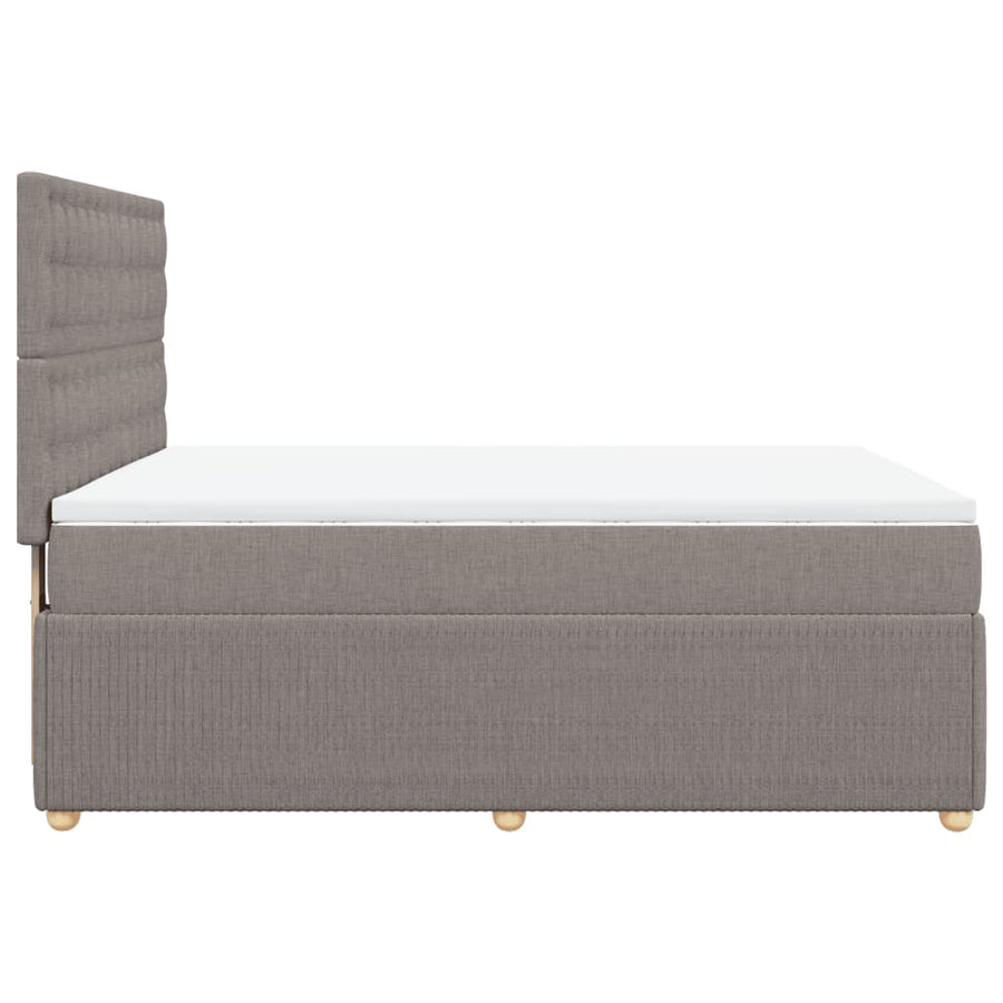 Boxspring met matras stof taupe 140x200 cm